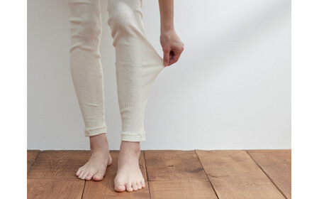 【キナリ M-Lサイズ】hinna ヒンナ ふわリブ オーガニックコットン レギンス