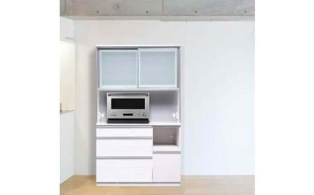 食器棚 クロノス 120OP 【ウォールナット・白柾目】 幅120cm ダイニングボード 完成品 キッチン収納 スリム キッチンボード