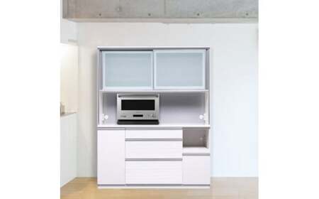 食器棚 クロノス 160OP 【ウォールナット・白柾目】 幅160cm ダイニングボード 完成品 キッチン収納 スリム キッチンボード