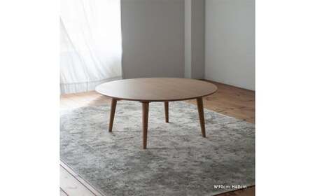 オーク材のラウンドローテーブル 選べるサイズ【3サイズ 70cm／80cm／90cm】 ローテーブル 家具 リビング 丸 丸型 ラウンド テーブル 机 福岡県 柳川市