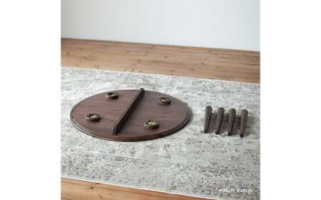 ウォルナット材のラウンドローテーブル 選べるサイズ【3サイズ 70cm/80cm/90cm】 ローテーブル 家具 リビング 丸 丸型 ラウンド テーブル 机 福岡県 柳川市