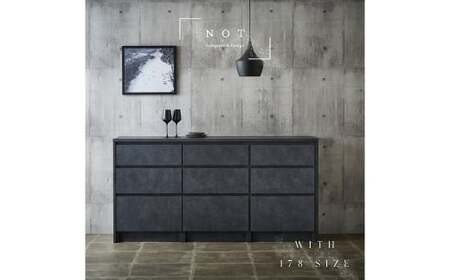 NOT カウンター 引出タイプ 178cm シェルブラック 通常レール カウンター下 家具 日本製 国産