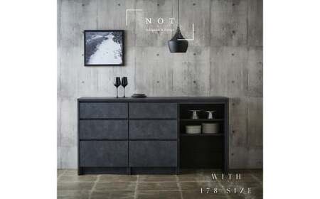 NOT カウンター スペースタイプ 178cm シェルホワイト 通常レール カウンター下 家具 日本製 国産