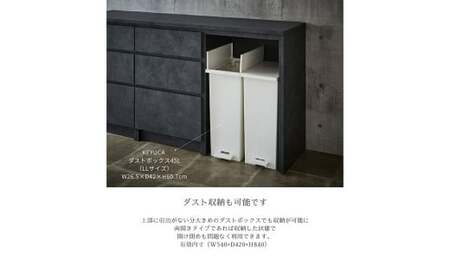 NOT カウンター スペースタイプ 178cm シェルホワイト ソフトクローズレール カウンター下 家具 日本製 国産