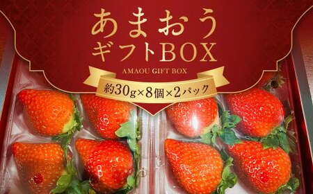 あまおう ギフト BOX 約30g×8個×2パック 計約480g 苺 いちご イチゴ 果物 くだもの フルーツ 冷蔵 国産 【2026年1月上旬～4月下旬発送予定】
