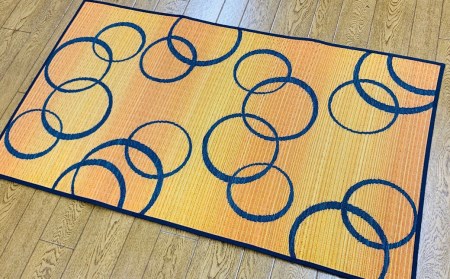 い草 玄関マット Fマルコス 60×90cm(グレイ/イエロー)屋内