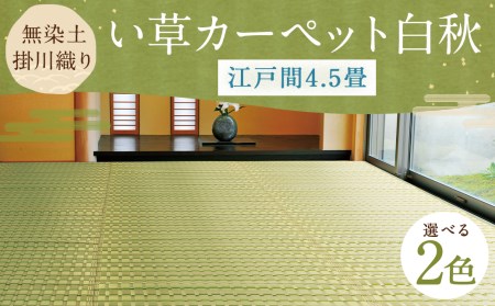 【I8-001】無染土掛川織りい草カーペット白秋江戸間4.5畳