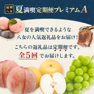 福岡・八女「夏」満喫定期便プレミアム全5回A＜配送不可：北海道・沖縄・離島＞ 072-T079