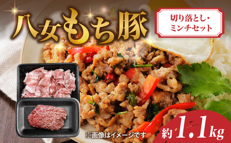 八女もち豚切り落とし・ミンチセット 計約1.1キロ 072-202 | 福岡県