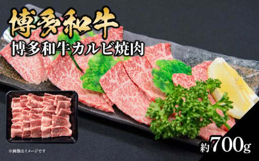 博多和牛カルビ焼肉 約700g 国産 黒毛和牛 肉 お肉 博多和牛 和牛 牛肉 カルビ バラ 国産 3～4人前 冷凍 冷凍配送 使い切りサイズ 霜降り 絶品 濃厚 柔らかい ジューシー 焼肉 家族団らん 福岡県 八女市 072-220