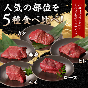 贅沢 国産 馬刺し 食べ比べ 5点セット タレ付き (ヒレ・ロース・モモ・赤身・カタ) 馬刺し 馬刺 国産 肉 馬肉 詰め合わせ 食べ比べ 国産馬刺し 赤身 ヒレ ロース モモ カタ ユッケ おつまみ 晩酌 食べきり 小分け お試し 福岡県 八女市 176-044