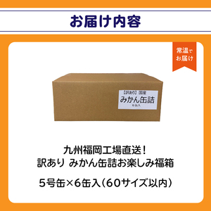九州福岡工場直送！ 【訳あり】 もったいな果シリーズ みかん缶詰 お楽しみ 福箱 温州みかん もったいない 訳あり 備蓄 保存 福岡県 八女市 007-038