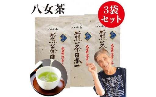 自社製造の深蒸しの八女茶！空の抄（くうのしょう）100g入り3袋セット　008-028