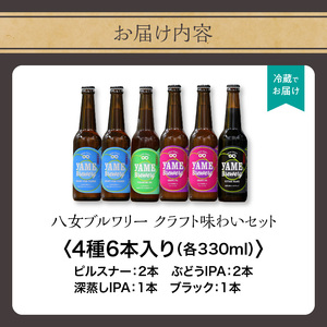 八女ブルワリー　クラフト味わいセット＜4種6本入り＞ 015-001