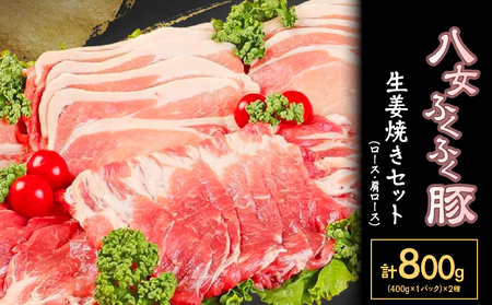 【八女ふくふく豚】ロース・肩ロース生姜焼きセット　合計約800g 020-003