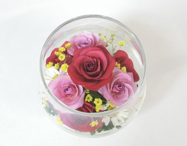 本物のバラを加工したボトルフラワー 029-001