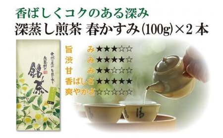 【八女・お茶村】上煎茶《森の香り》と深蒸し茶《春かすみ》のセット　077-002