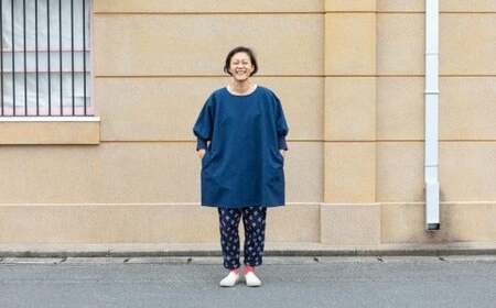 KAPPOGI-085【割烹着：身丈85cm】無地  ブルー　034-016-BL