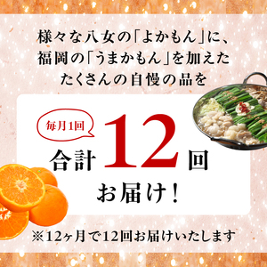 福岡・八女 季節のお楽しみプレミアム定期便【12ヶ月】全12回<配送不可:北海道・沖縄・離島> 072-T057