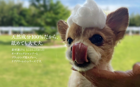 【ペットケア】椿なの シーフリー 3点セット オーガニックシャンプー・コンディショニングスプレー（無香）・PETケアクリーム 3種類 ペット 犬 シャンプー オーガニック 犬用シャンプー スプレー クリーム 天然成分 天然植物成分 低刺激 抗フケ作用 保湿 乾燥防止 ペットケア用品 セット 福岡県 筑後市