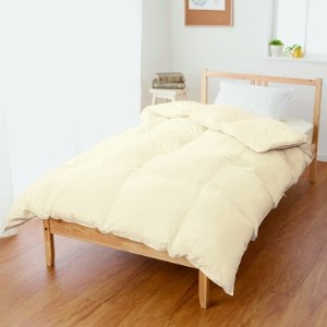 【緊急支援品・訳あり】シングル羽毛布団(ダウン85%・充填量1.2kg・アイボリー)【1336000】