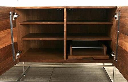 大川家具 ブガッティ180cmリビングボード ステンレス脚 天然木ウォールナット