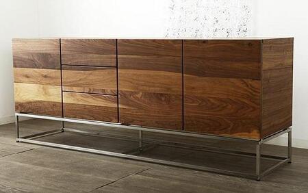 大川家具 ブガッティ200cmリビングボード ステンレス脚 天然木ウォールナット