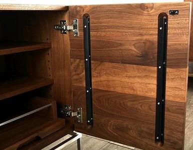 大川家具 ブガッティ200cmリビングボード ステンレス脚 天然木ウォールナット