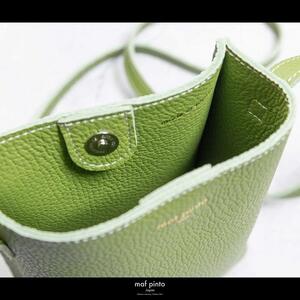 maf pinto (マフ ピント) ミニショルダー バッグ サコッシュ コンパクト グリーンティー ADRIA LINE レザー 本革 メンズ レディース ユニセックス 日本製