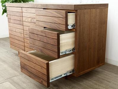 大川家具 ノート 120cmリビングボード 台輪 天然木ウォールナット