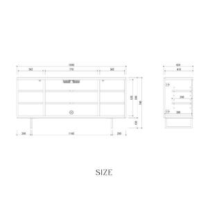 【 GAUSS 】サイドボード【160cm】WO色