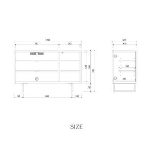 【 GAUSS 】サイドボード【120cm】WN色