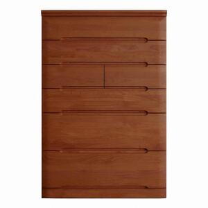 チェスト タンス 幅88 6段 奥行44 ニレ材 ブラウン色 プラム 桐たんす 箪笥 婚礼家具 衣類収納 大川家具【丸田木工】