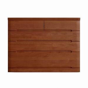 チェスト タンス 幅118 4段 奥行44 ニレ材 ブラウン色 プラム 桐たんす 箪笥 婚礼家具 衣類収納 大川家具【丸田木工】