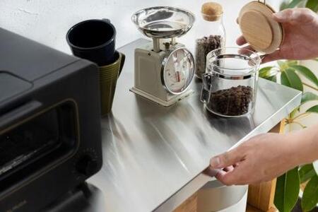 ブルックリンスタイルのステンレス天板キッチンカウンター 85cm幅