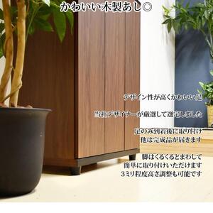 シューズボックス 【シャルケ 75 LO】 ブラウン 木目