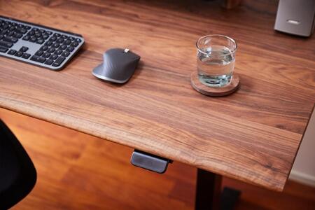 幅160cm】【ウォールナット】電動昇降デスク 無垢材 パソコンデスク