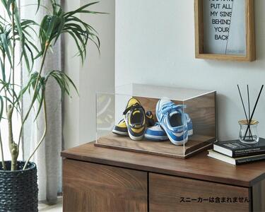 noobo シューズケース スニーカーケース アクリルケース 天然無垢材 ウォールナット BIG