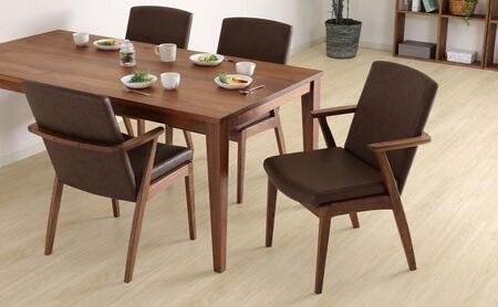 Balva ダイニングチェア 半肘 ハーフアーム ウォールナット無垢 合皮 ファブリック 大川市 貞苅椅子製作所