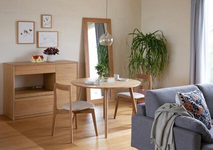 【開梱設置】高野木工 MALLOON マルーン ダイニングテーブル 直径90cm ホワイトオーク【10年保証】