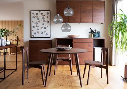 【開梱設置】高野木工 MALLOON マルーン ダイニングテーブル 直径90cm ウォルナット【10年保証】