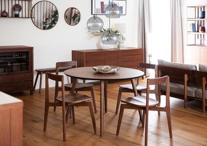 【開梱設置】高野木工 MALLOON マルーン ダイニングテーブル 直径90cm ウォルナット【10年保証】