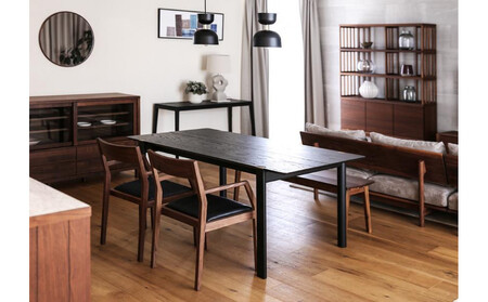 【開梱設置】高野木工 LAITON レトン ダイニングテーブル ホワイトオーク/黒塗装 W180×D90【10年保証】