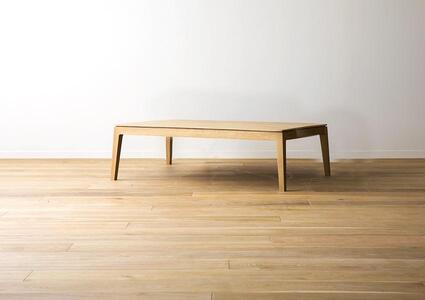 【開梱設置】高野木工 モル 130×70ローテーブル ホワイトオーク／黒塗装【10年保証】