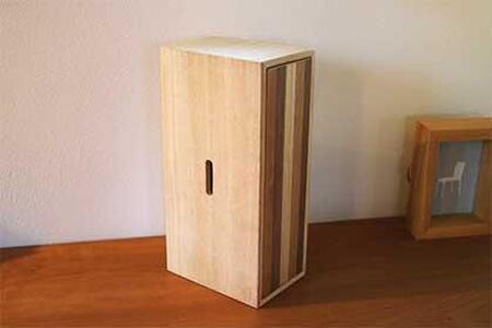 桐のティッシュケース(縞)