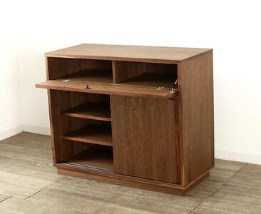 大川家具 ティレ 90cmリビングボード 台輪 天然木ウォールナット