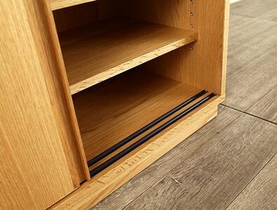 大川家具 ティレ 90cmリビングボード 台輪 天然木オーク(ナラ)