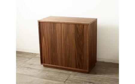 大川家具 ティレ 80cmリビングチェスト 台輪 天然木ウォールナット