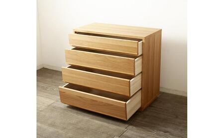 大川家具 ティレ 80cmリビングチェスト 台輪 天然木オーク(ナラ)