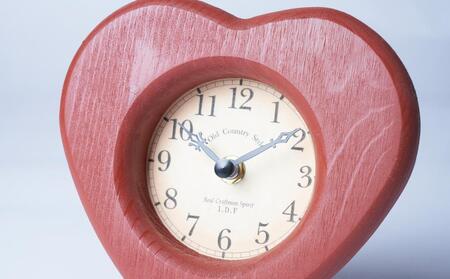 ハート置き時計 レッド